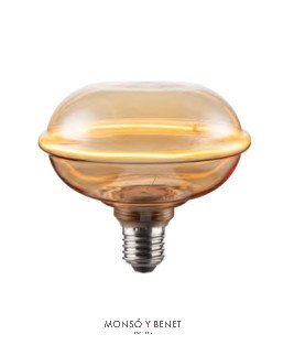 BOMBILLA ANILLO LED UFO 13cm 4W E27 DORADA 1800K