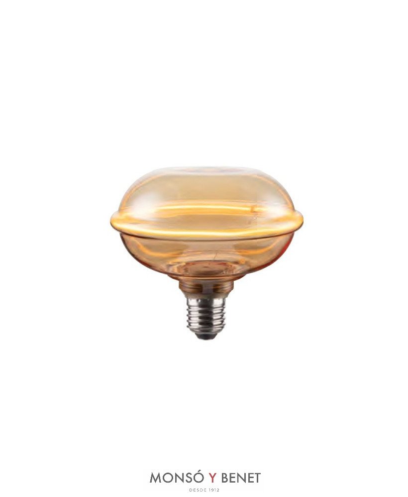 BOMBILLA ANILLO LED UFO 13cm 4W E27 DORADA 1800K