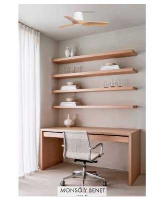 HEYWOOD TUB S Ø900MM BLANCO 3 PALAS MADERA CLARA