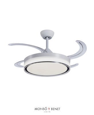 VENTILADOR TECHO CON ASPAS RETRÁCTILES BARI NIQUEL MATE