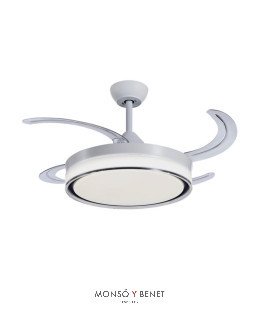 VENTILADOR TECHO CON ASPAS RETRÁCTILES BARI NIQUEL MATE