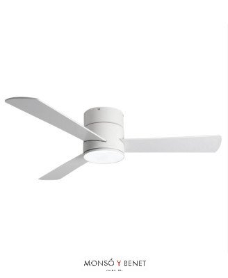 VT679B - Ventilador de techo blanco/haya Ø107 cm con luz LED
