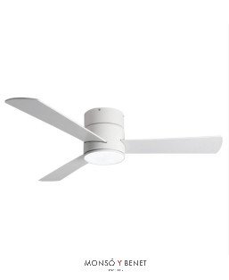 VT679B - Ventilador de techo blanco/haya Ø107 cm con luz LED