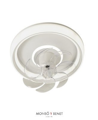 OSAKACCT - Ventilador orientable blanco Ø50 cm con doble luz