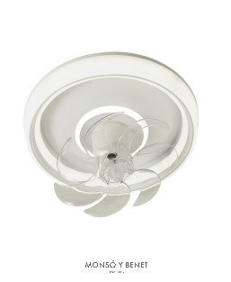 OSAKACCT - Ventilador orientable blanco Ø50 cm con doble luz