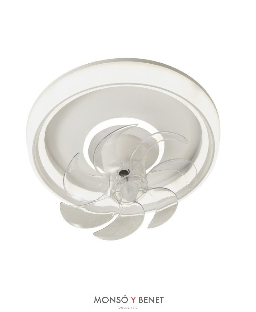 OSAKACCT - Ventilador orientable blanco Ø50 cm con doble luz