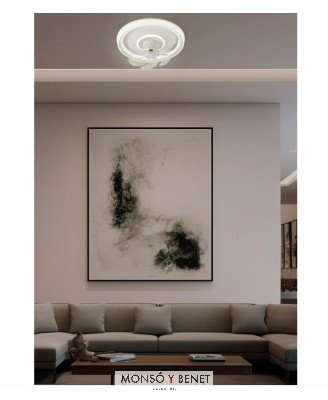 OSAKACCT - Ventilador orientable blanco Ø50 cm con doble luz