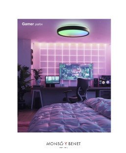 PLAFON LED 60W RGB+ALTAVOCES BLANCO PA-675 CCT MANDO + APP