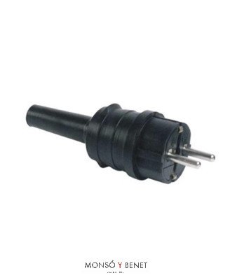 CLAVIJA INTEMPERIE IP44 SUJETACABLE LARGO No. 2015-L N NEGRA
