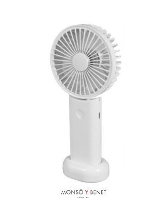VM9345 - Ventilador de mano blanco Ø9,5 cm recargable