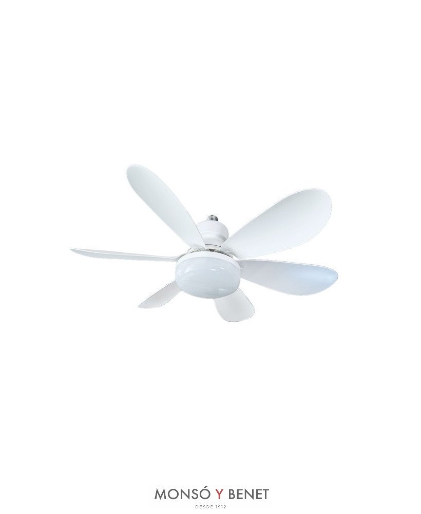 VR933CCT - Ventilador roscable E27 Ø52 cm con luz LED