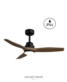 2199962 - Ventilador techo negro/madera Ø107 cm con luz LED