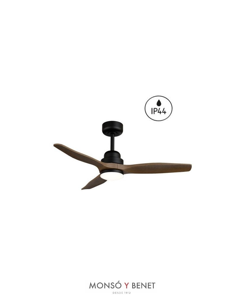 2199962 - Ventilador techo negro/madera Ø107 cm con luz LED