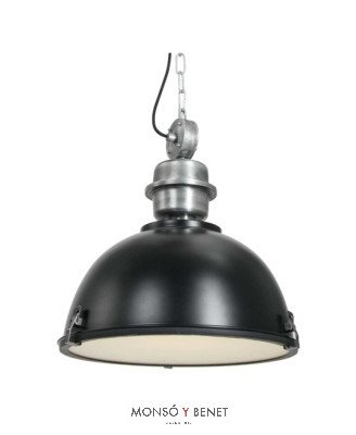 COLGANTE CAMPANA VINTAGE CON TAPA VIDRIO CA-7586 N NEGRO