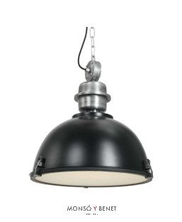 COLGANTE CAMPANA VINTAGE CON TAPA VIDRIO CA-7586 N NEGRO