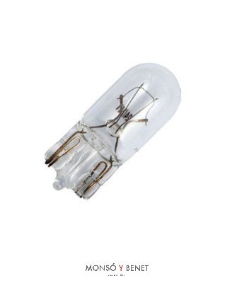 BOMBILLA AUTO CUÑA WEDGE T10 10x28mm 24V 1.2W W2.1x9.5d