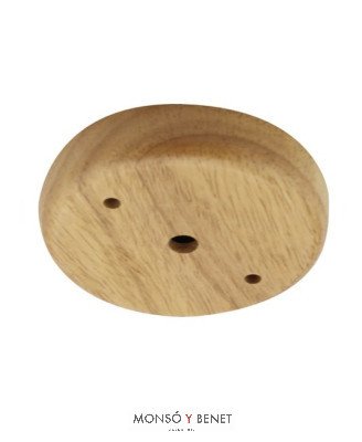 FLORÓN PLANO MADERA CLARA Ø100 MM SOPORTE METÁLICO