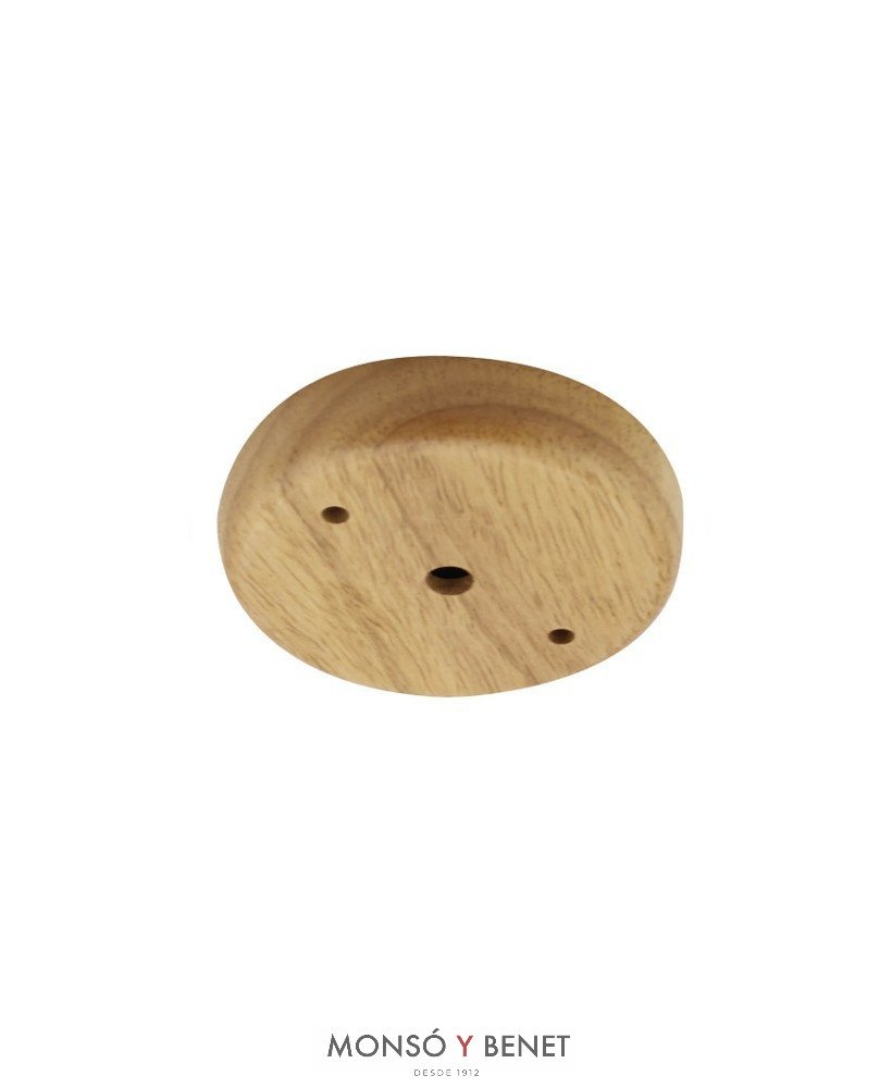 FLORÓN PLANO MADERA CLARA Ø100 MM SOPORTE METÁLICO