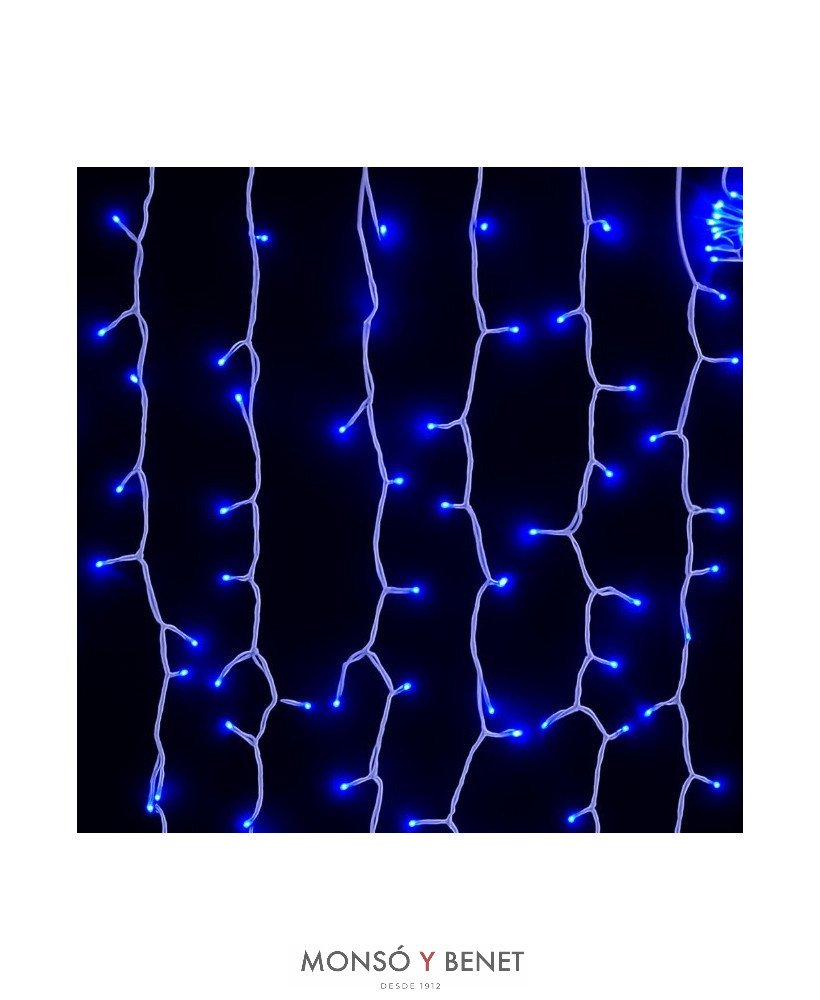 CORTINA 500 LEDS AZULES. EXTERIOR IP44. D50319
