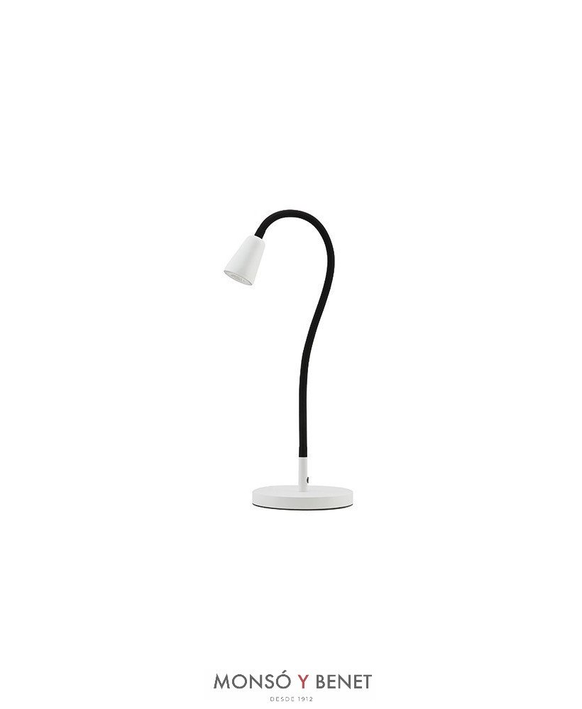 FLEXO SOBREMESA RECAMBIABLE GU10 FS-107 BLANCO Y NEGRO