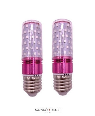 PACK 2 BOMBILLAS LED ROJA TUBULAR MELATONINA 230V-8W. E27