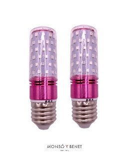 PACK 2 BOMBILLAS LED ROJA TUBULAR MELATONINA 230V-8W. E27