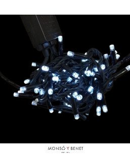 GUIRNALDA 100 LEDS BLANCO FRIO CON PROGRAMADOR D10057