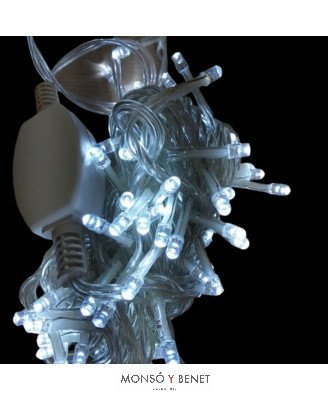 GUIRNALDA 100 LED FRIO CABLE TRANSP. ENLAZABLE D10001