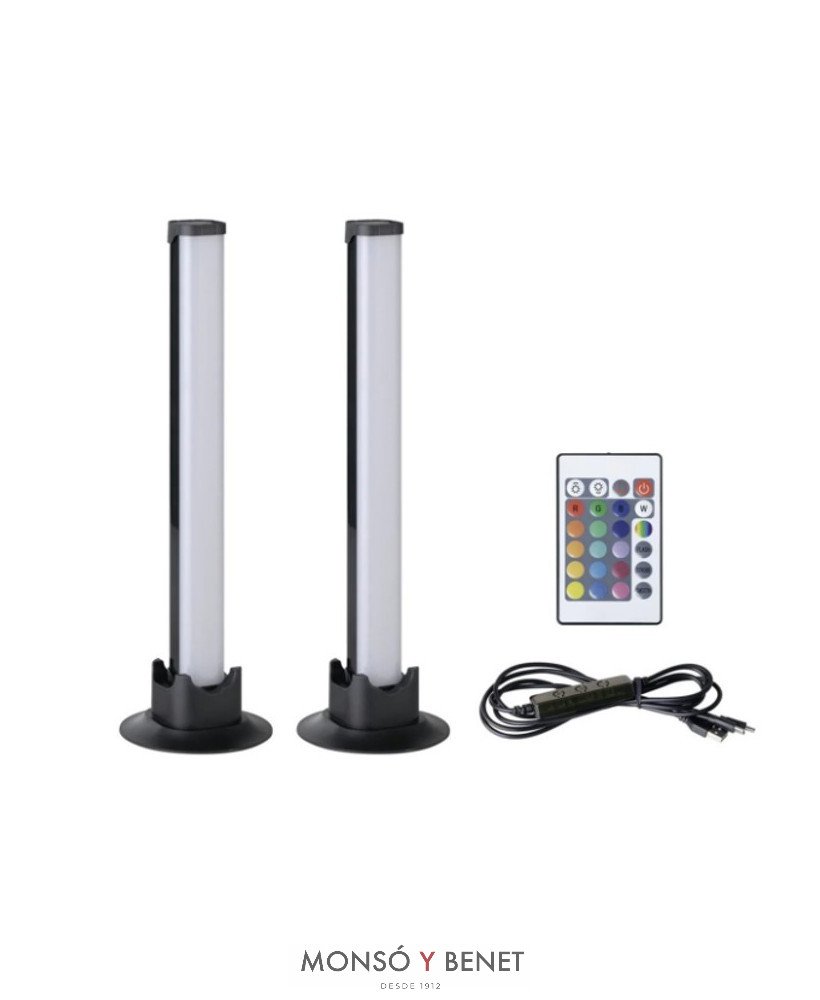 KIT 2 LAMPARAS SOBREMESA RECARGABLE USB LSU-7956 R RGB
