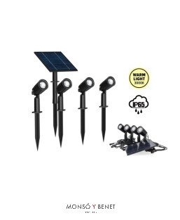 KIT 4 FOCOS CON ESTOQUE FS-2374 NEGRO 3000K