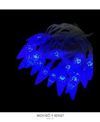 GUIRNALDAS DE LUCES 15 PIÑAS AZUL A PILAS A0130P