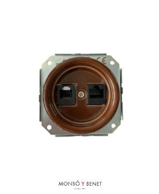 TOMA RJ45+RJ11 9204PM PORCELANA MARRÓN EMPOTRAR FBDE