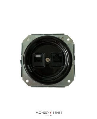 TOMA RJ45+RJ11 9204PN PORCELANA NEGRO EMPOTRAR FBDE