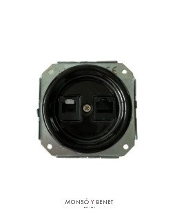 TOMA RJ45+RJ11 9204PN PORCELANA NEGRO EMPOTRAR FBDE