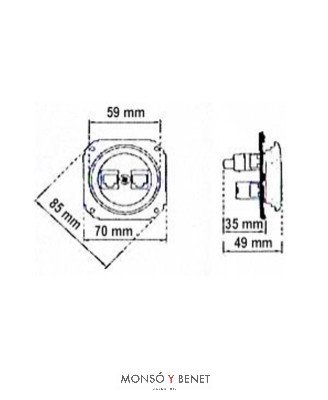 TOMA RJ45+RJ11 9204PN PORCELANA NEGRO EMPOTRAR FBDE