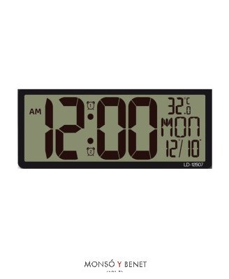 RELOJ PARED Y MESA LCD TEMPERATURA HUMEDAD FECHA RPD-507
