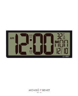 RELOJ PARED Y MESA LCD TEMPERATURA HUMEDAD FECHA RPD-507