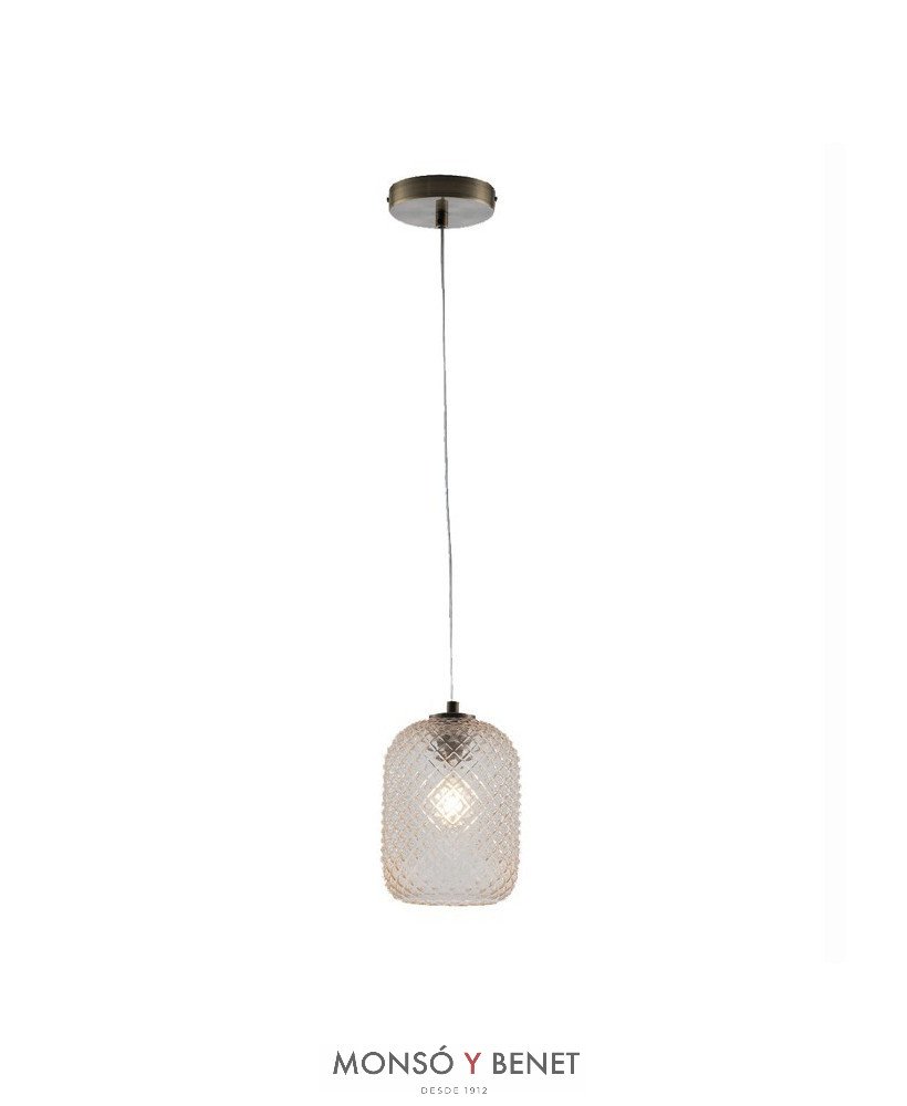 LAMPARA TECHO CRISTAL GRAFILADO LAS-15 A AMBAR Y ORO SATIN