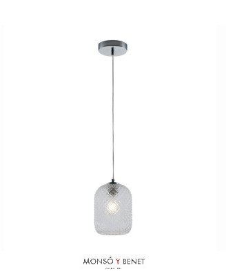 LAMPARA TECHO CRISTAL GRAFILADO LAS-15 T TRA Y CROMO BRILLO