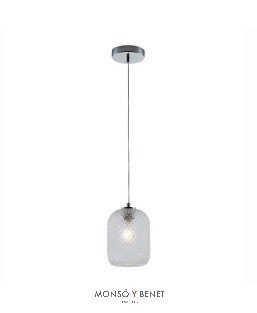 LAMPARA TECHO CRISTAL GRAFILADO LAS-15 T TRA Y CROMO BRILLO