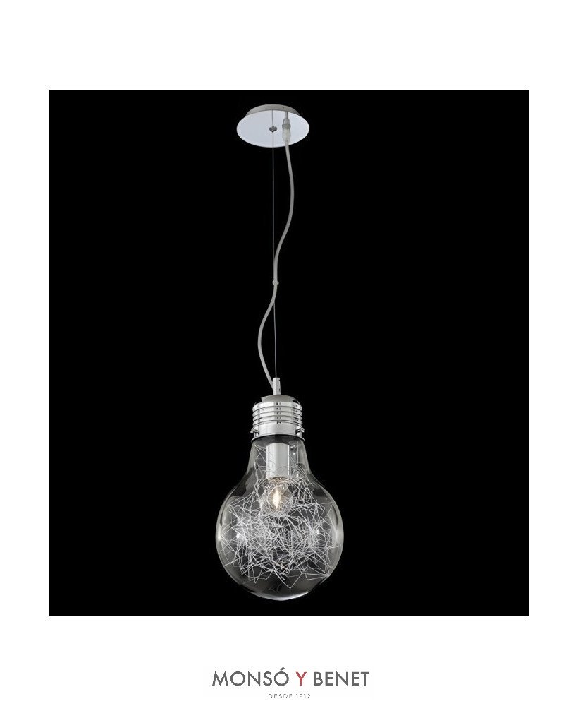 COLGANTE BOMBILLA GIGANTE Ø30 x 38 cm LUCE MAX BIG CROMO TR