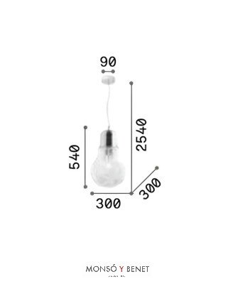 COLGANTE BOMBILLA GIGANTE Ø30 x 38 cm LUCE MAX BIG CROMO TR
