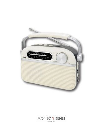 RADIO RETRO AM-FM-SW USB + TF + BT RV-1841 COLOR CREMA
