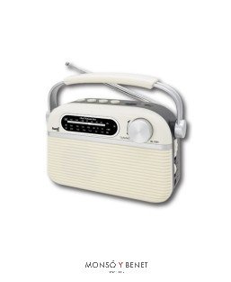 RADIO RETRO AM-FM-SW USB + TF + BT RV-1841 COLOR CREMA