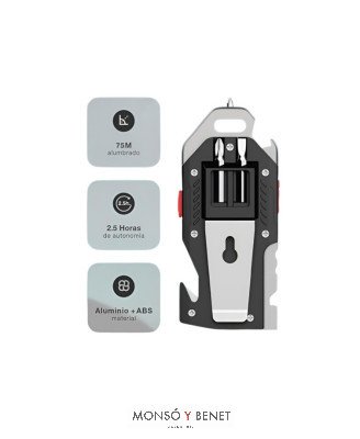 LINTERNA EMERGENCIA PICA AUTO SILBATO RECARGA USB LE-2404