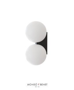 APLIQUE DOBLE BOLA G9 IP44 OB-2 NEGRO
