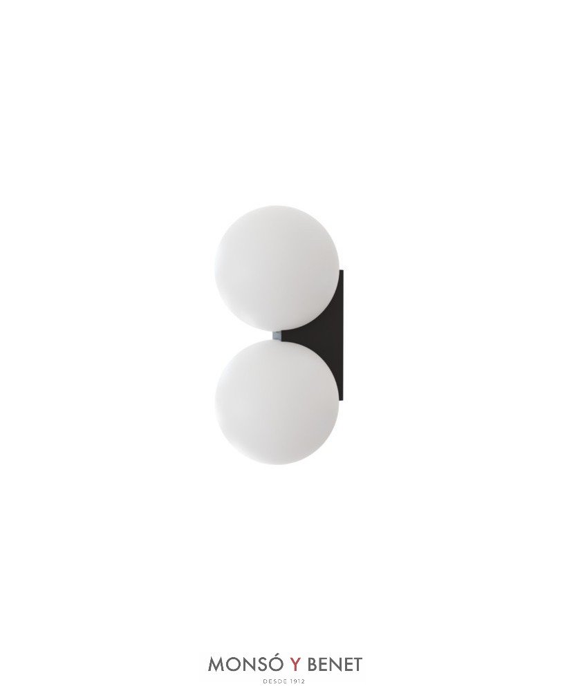 APLIQUE DOBLE BOLA G9 IP44 OB-2 NEGRO