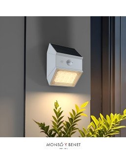 APLIQUE SOLAR CON DETECTOR PIR AS-7511 B BLANCO IP65