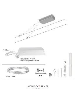 KIT CATENARIA 2x6m CORDUCM BASE CROMO MATE
