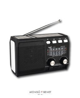 RADIO LINTERNA RECARGA DINAMO Y SOLAR RLD-1857